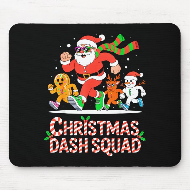 Christmas Dash Squad Running Runner Marathon Team  Mouse Mat (Front)