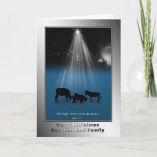 Christmas, Daughter and Family, Religious, Card