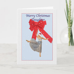 Christmas, Daughter, Ballerina in Snow Holiday Card