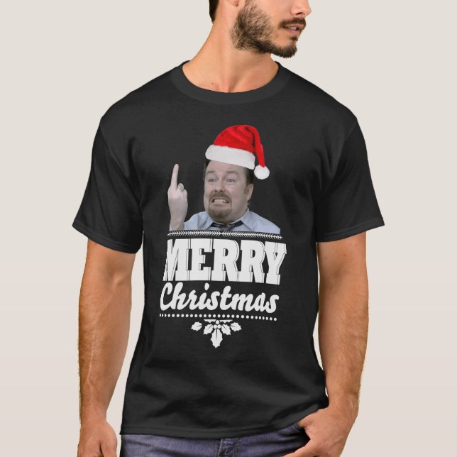 Christmas David Brent Ricky Gervais Funny &x27;On  T-Shirt (Front)