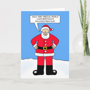 Christmas Day Birthday December 25th Cartoon Card