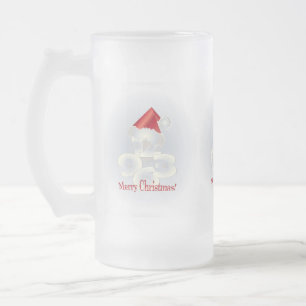 Christmas Day Frosted Glass Beer Mug