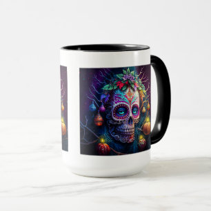 Christmas Day of the Dead Combo Mug, 15 oz Mug