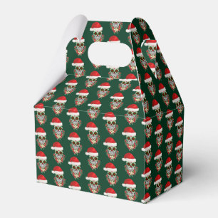 Christmas Day Of The Dead Sugar Skull Santa Hat Favour Box