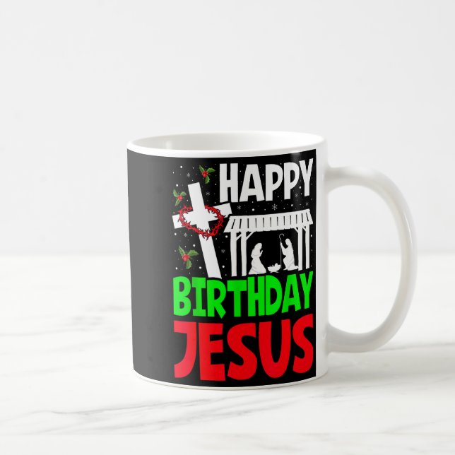 Christmas Day Outfit Happy Birthday Jesus Holiday  Coffee Mug (Right)