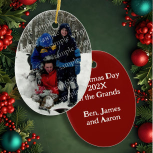 Christmas Day Photo Keepsake Ceramic Tree Decoration