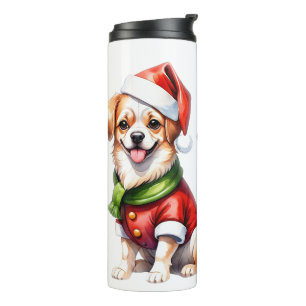 Christmas Day Puppy Wear Santa Claus Outfit Thermal Tumbler