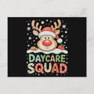 Christmas Daycare Reindeer Santa Hat Squad Xmas Holiday Postcard