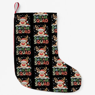 Christmas Daycare Reindeer Santa Hat Squad Xmas Small Christmas Stocking