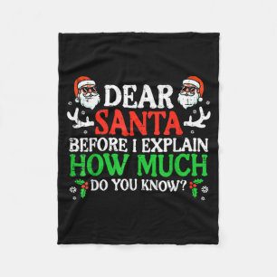 Christmas Dear Santa How Much Do You Know Xmas Wom Fleece Blanket