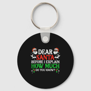 Christmas Dear Santa How Much Do You Know Xmas Wom Key Ring