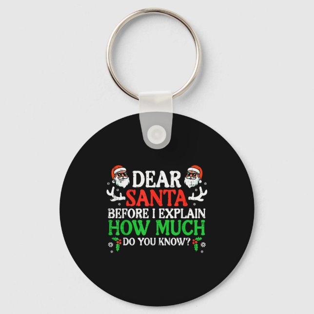 Christmas Dear Santa How Much Do You Know Xmas Wom Key Ring (Front)