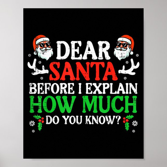 Christmas Dear Santa How Much Do You Know Xmas Wom Poster (Front)