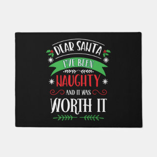 Christmas Dear Santa I_ve Been Naughty Funny Xmas Doormat