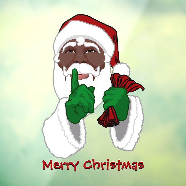 Christmas Decals Custom African Santa Window Decal (Sheet 3)