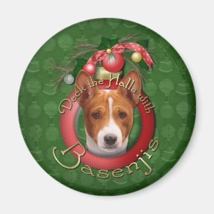 Christmas - Deck the Halls - Basenjis Magnet