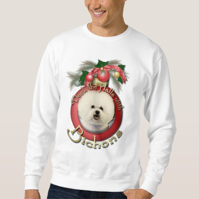 Christmas - Deck the Halls - Bichons Sweatshirt (Front)