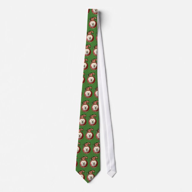 Christmas - Deck the Halls - Bichons Tie (Front)