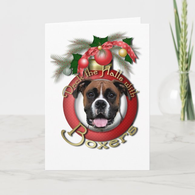 Christmas - Deck the Halls - Boxers - Vindy Holiday Card (Front)