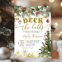 Christmas Deck the Halls Bridal Shower Invitation