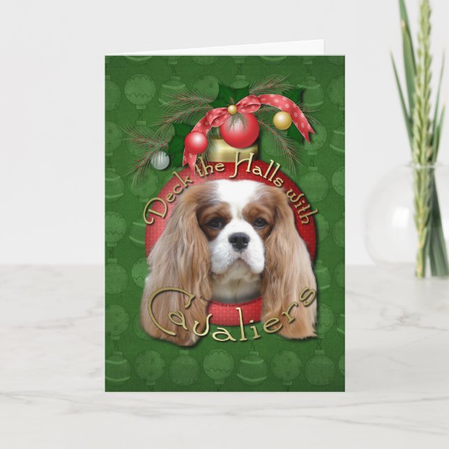 Christmas - Deck the Halls - Cavaliers - Blenheim Holiday Card (Front)
