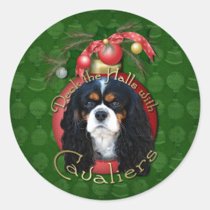 Christmas - Deck the Halls - Cavaliers - Classic Round Sticker