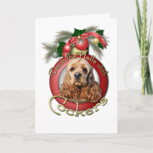 Christmas - Deck the Halls - Cockers Holiday Card