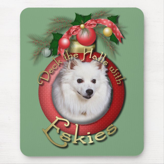 Christmas - Deck the Halls - Eskies Mouse Mat (Front)