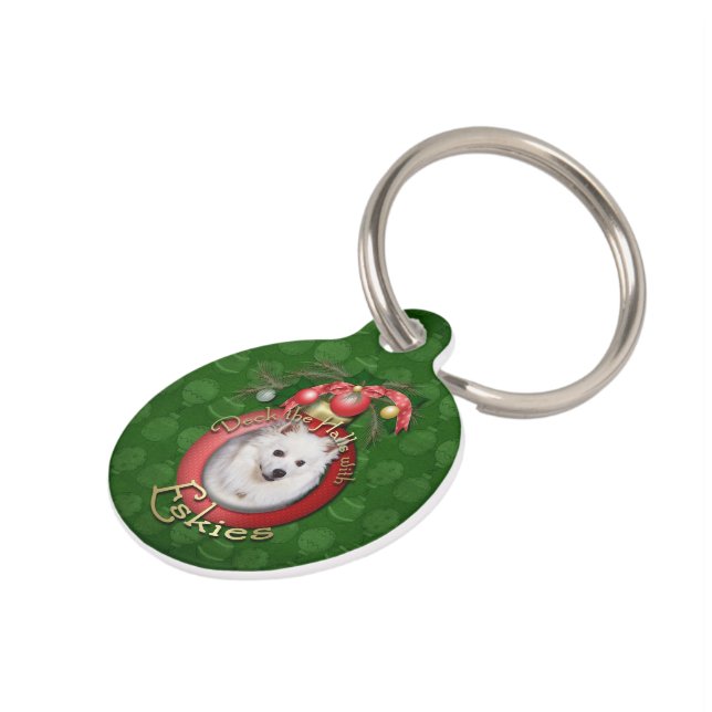 Christmas - Deck the Halls - Eskies Pet Tag (Side)