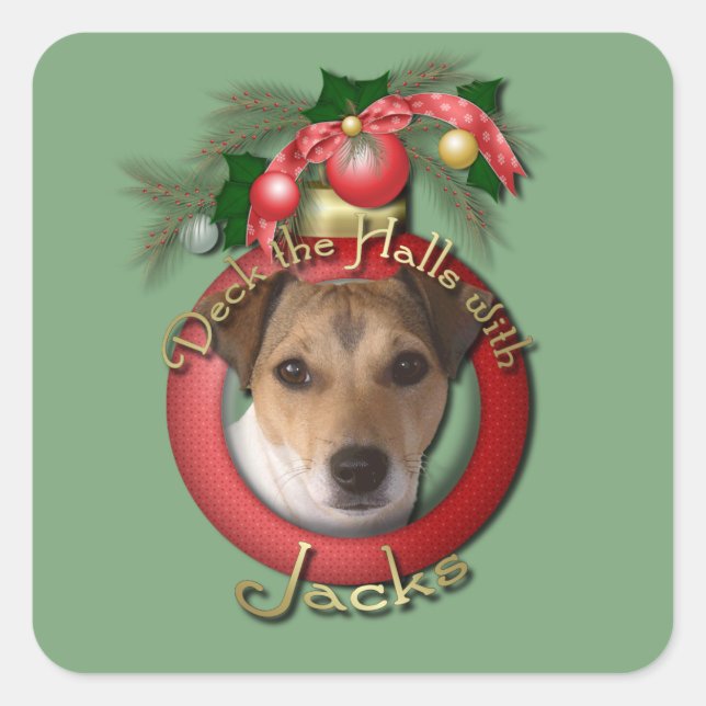 Christmas - Deck the Halls - Jacks Square Sticker (Front)