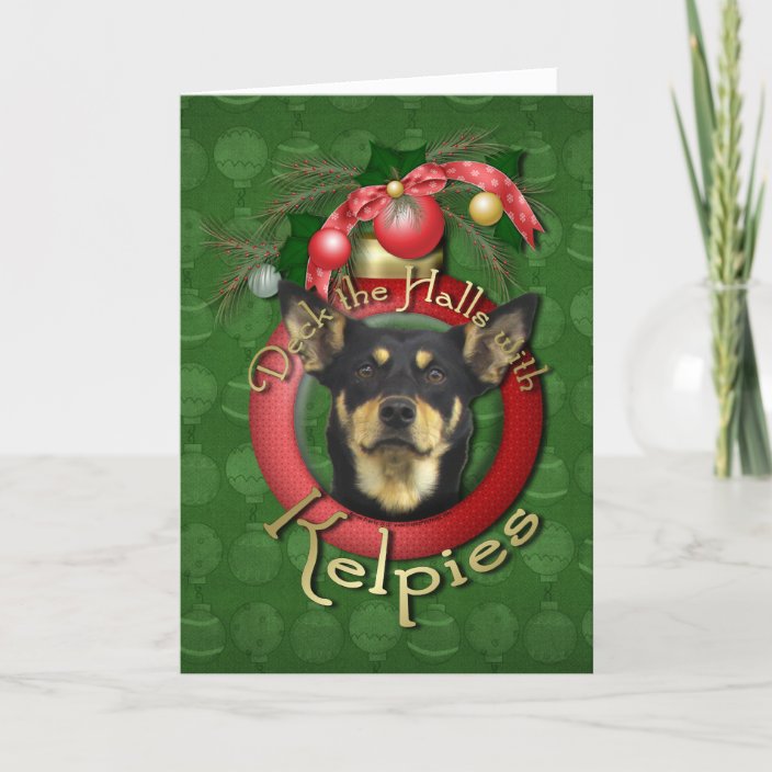 Christmas - Deck the Halls - Kelpies Holiday Card | Zazzle.co.uk