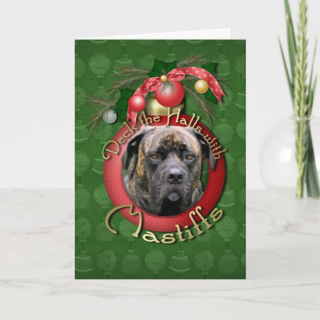 Christmas - Deck the Halls - Mastiffs - Cyclone Holiday Card (Front)