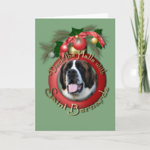Christmas - Deck the Halls - Saint Bernards - Mae Holiday Card