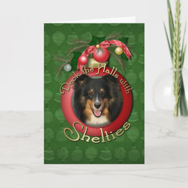 Christmas - Deck the Halls - Sheltie - Chani Holiday Card (Front)