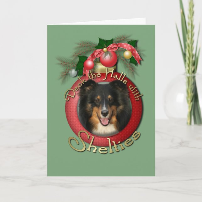 Christmas - Deck the Halls - Sheltie - Chani Holiday Card (Front)