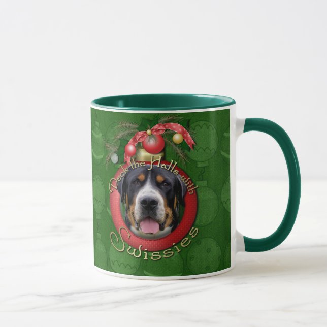 Christmas - Deck the Halls - Swissies Mug (Right)