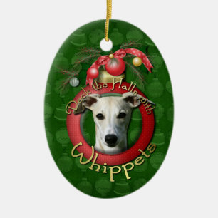 Christmas - Deck the Halls - Whippets Ceramic Tree Decoration