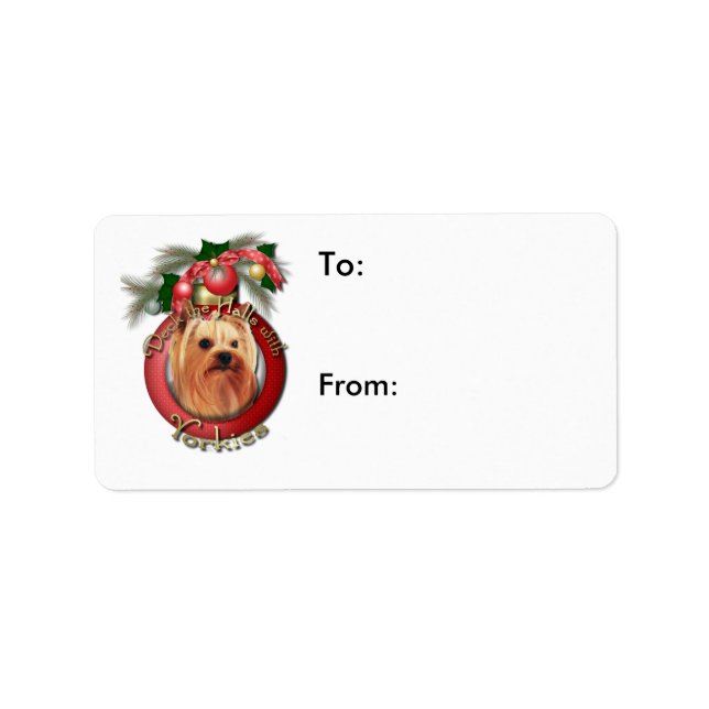Christmas - Deck the Halls - Yorkies Label (Front)