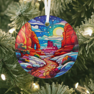 Christmas Decor Arches National Park Utah Outdoor Glass Tree Decoration