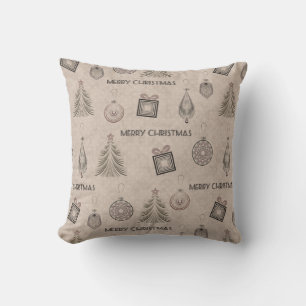 Christmas decor, Christmas, vintage, retro, paper Cushion