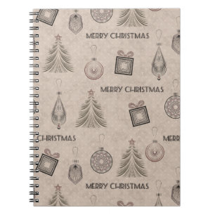 Christmas decor, Christmas, vintage, retro, paper Notebook