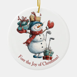 Christmas Decor for Golf Lovers – Snowman Design Ceramic Tree Decoration