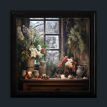 Christmas Decor Gift Box<br><div class="desc">A rustic room decorated for Christmas</div>