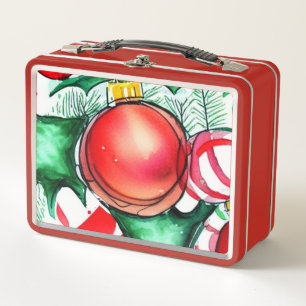 Christmas Decor Metal Lunch Box