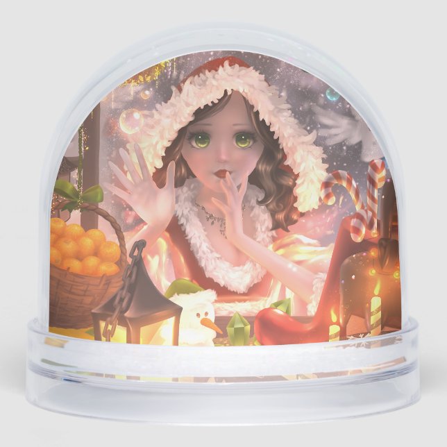 Christmas Decor Snow Globe with Magic Girl (Front)