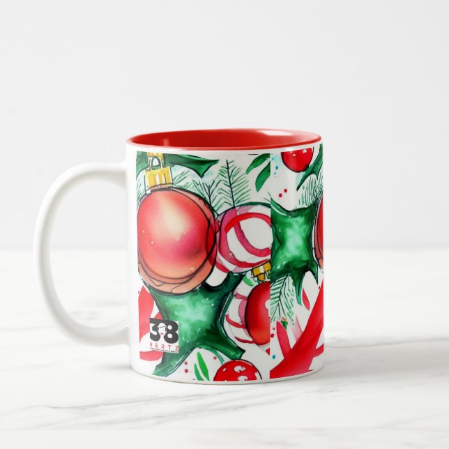 Christmas Decor Two-Tone Coffee Mug (Left)