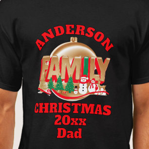 Christmas decorated family name editable T-Shirt