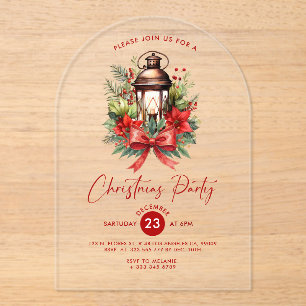 Christmas Decorated Lantern Party Invitation