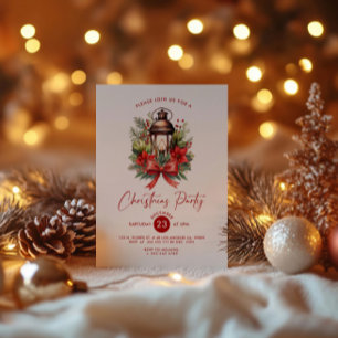 Christmas Decorated Lantern Party Invitation