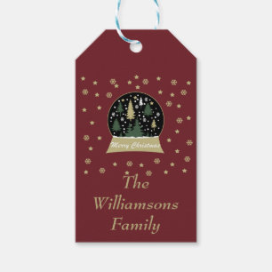 Christmas decorated snowglobe Personalised Gift Tags